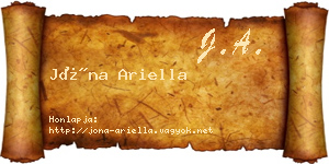 Jóna Ariella névjegykártya